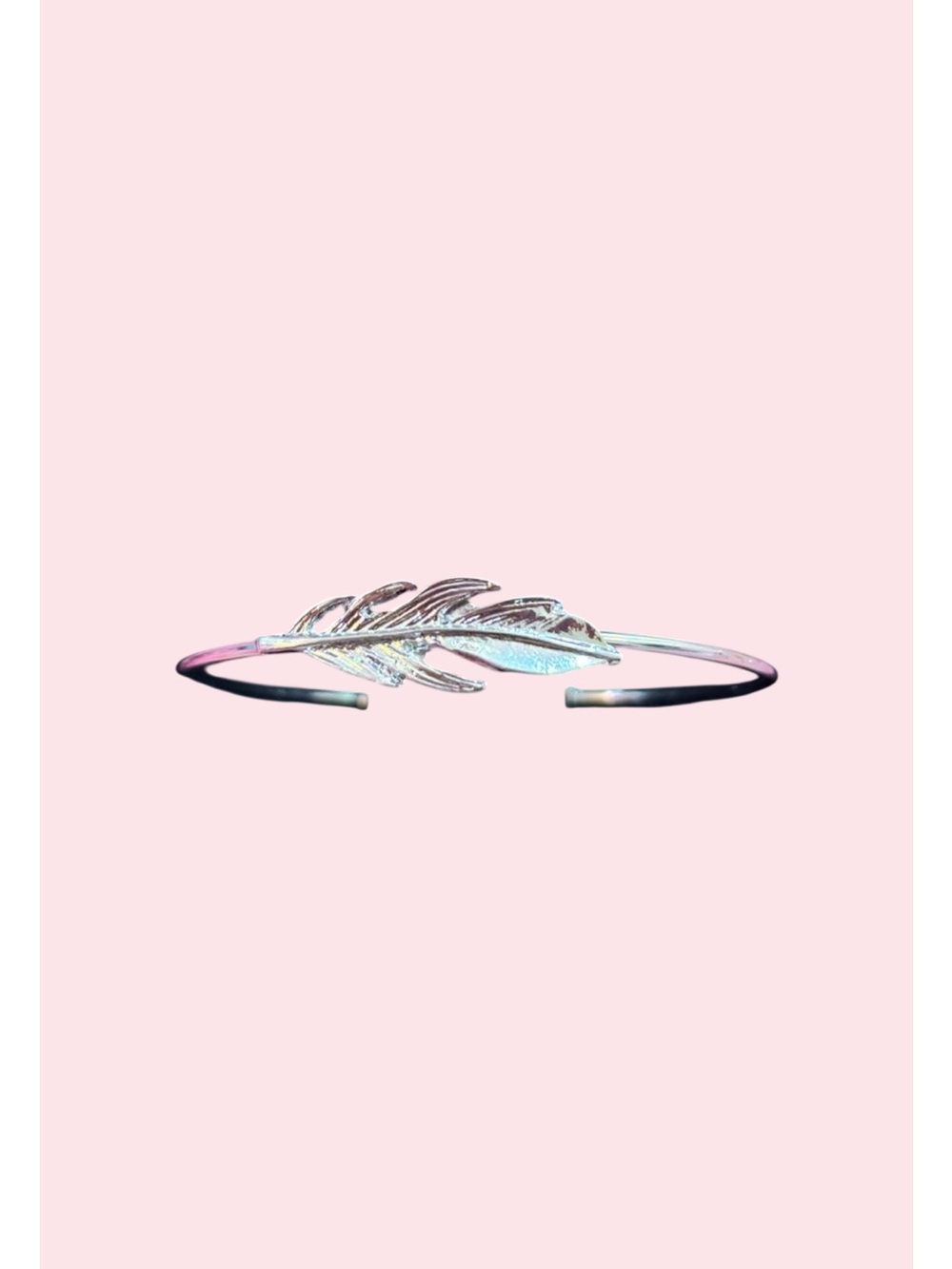 Silver Feather Cuff Bracelet - Women's Accessories